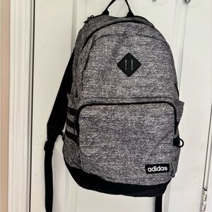 adidas Heather Gray and Black Unisex Everyday 3 Striped Classic Backpack